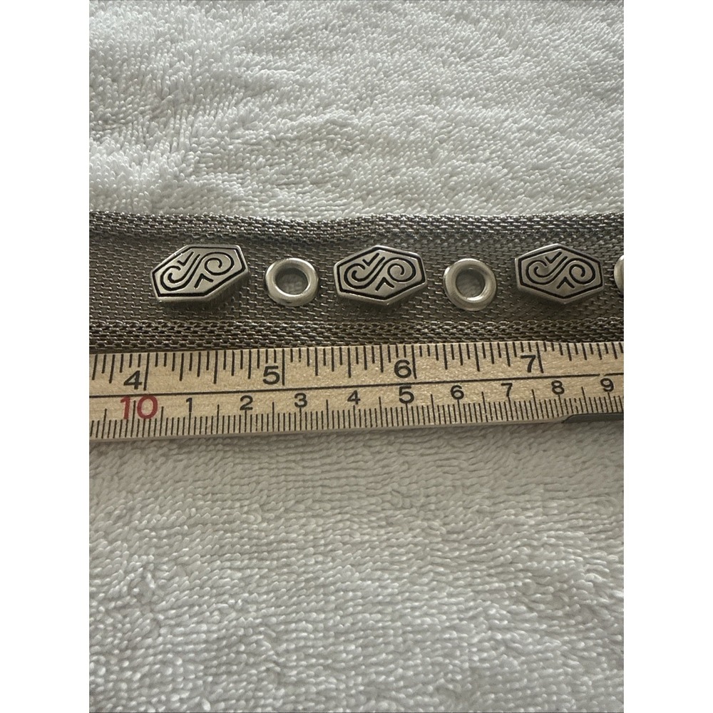 Women's Silver Metal Mesh Belt Unbranded Length 36" 1" 1/4 Wide - Picture 2 of 9